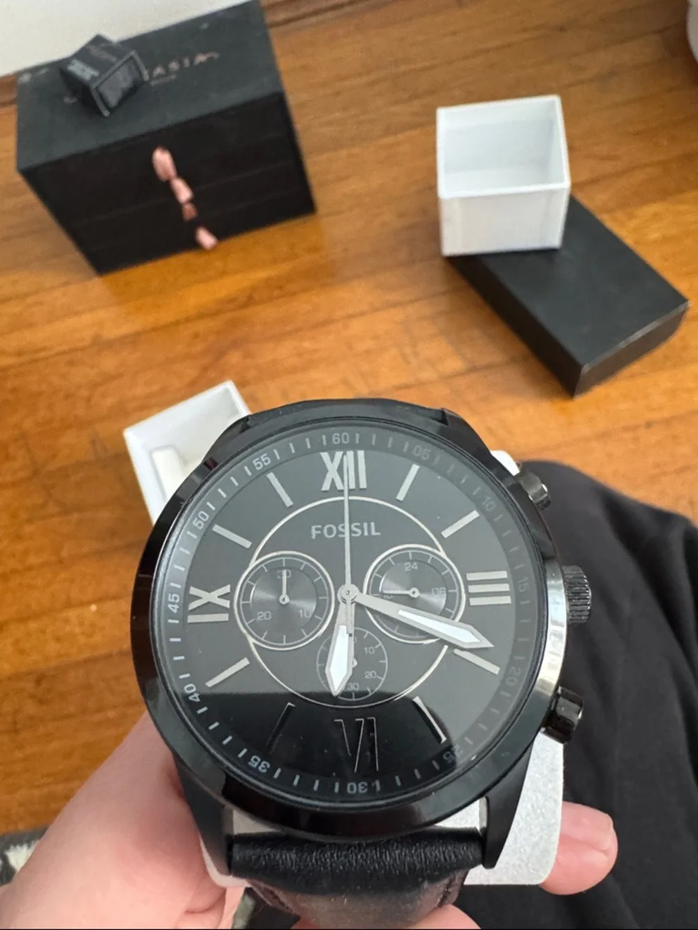 Fossil Black Men's Roman Numeral Chronograph Watch - Picture 2 of 3